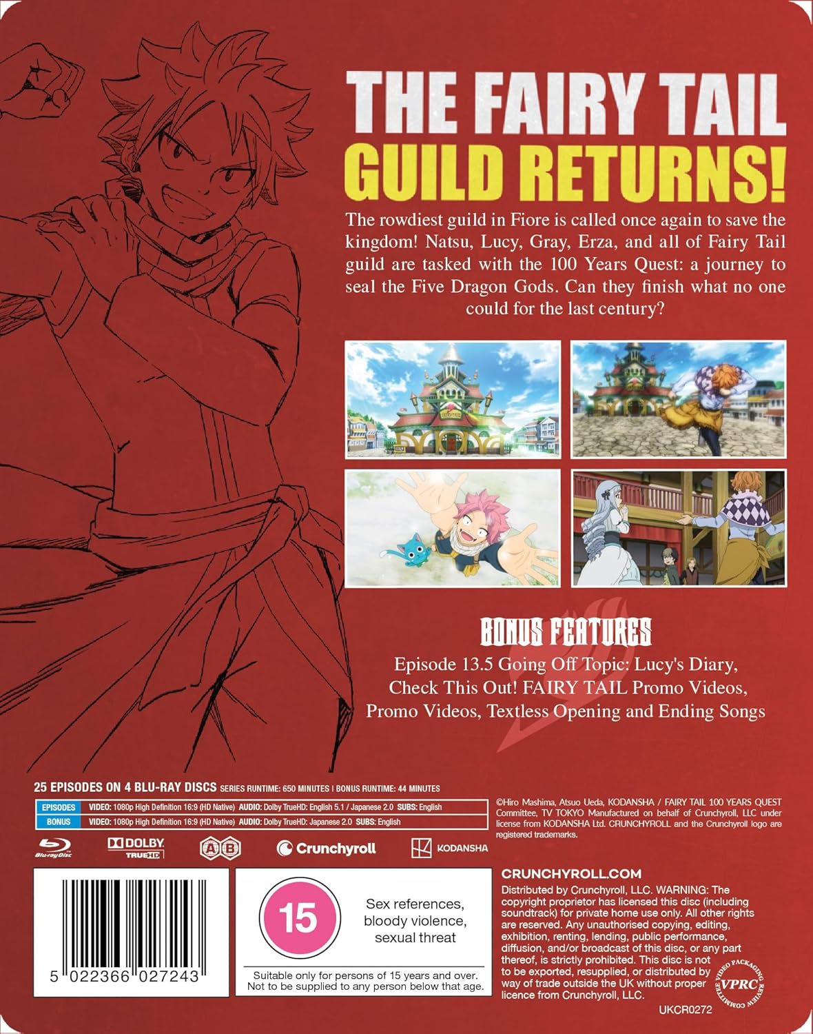 FAIRY TAIL: 100 Years Quest The Complete Season  - Limited Edition Blu-ray Steelbook