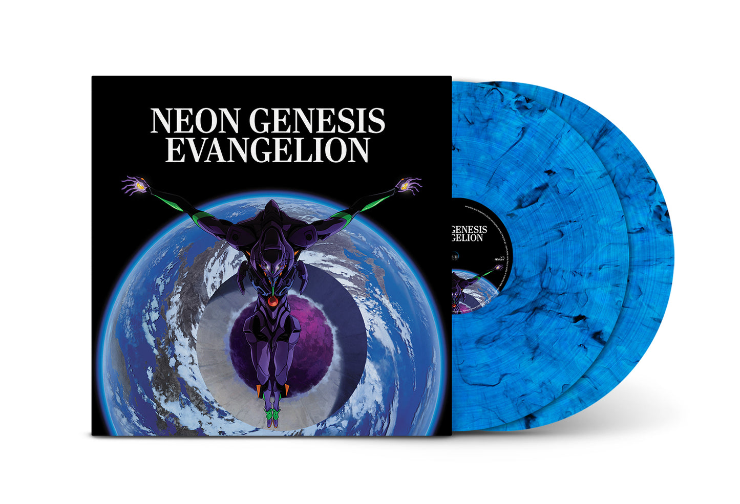 Neon Genesis Evangelion Original Series Soundtrack - 2 x 12"  blue & black marbled vinyl LP